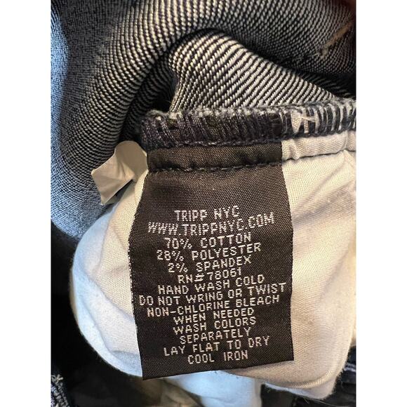 Tripp NYC Dark Blue Straight Leg Jeans with Zippers & Strap Accents - Picture 12 of 12